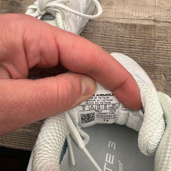 Under Armour Hovr Infinite 3 Running Shoes Womens Size 8 White Sneakers 3023556 - Picture 8 of 10